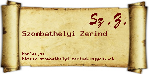 Szombathelyi Zerind névjegykártya